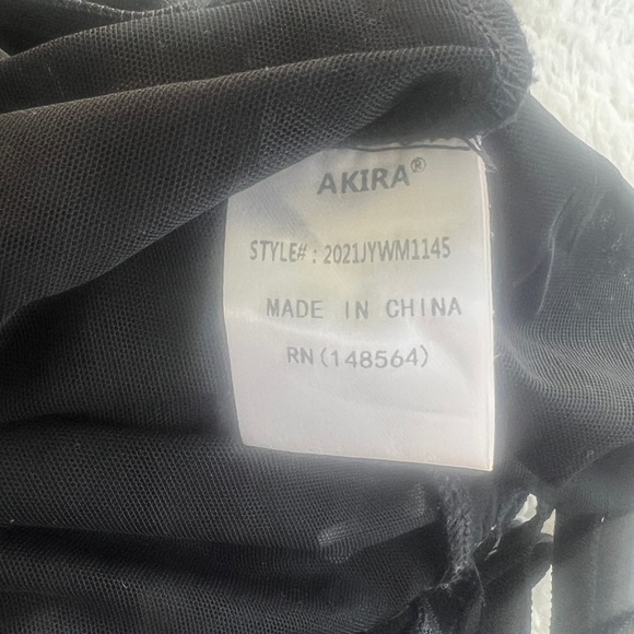 AKIRA Viva Las Vegas Mesh Fringe Skirt Size L | Party Festival Boho Goth Edgy - Picture 10 of 14